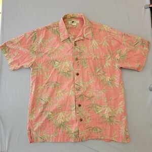 Joe Marlin Men's Hawaiian Shirt Button Down, Floral, Tropical, Size M